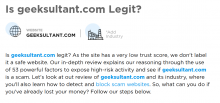 ScamDedector.com Fake Review of Geeksultant.com